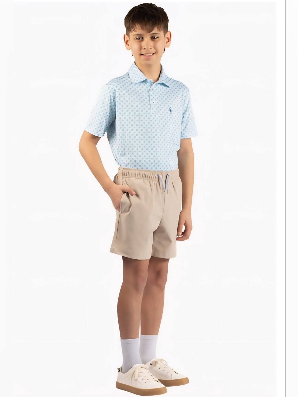 Tailorbyrd Boy's Khaki Elastic Drawstring Shorts Sz 10/12 New Perfornance Summer